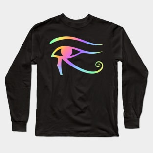 Eye of Horus. Rainbow Holographic colors Long Sleeve T-Shirt